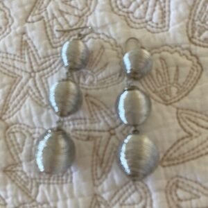 Three-Tier Silver Drop Earrings - Women Jewelry